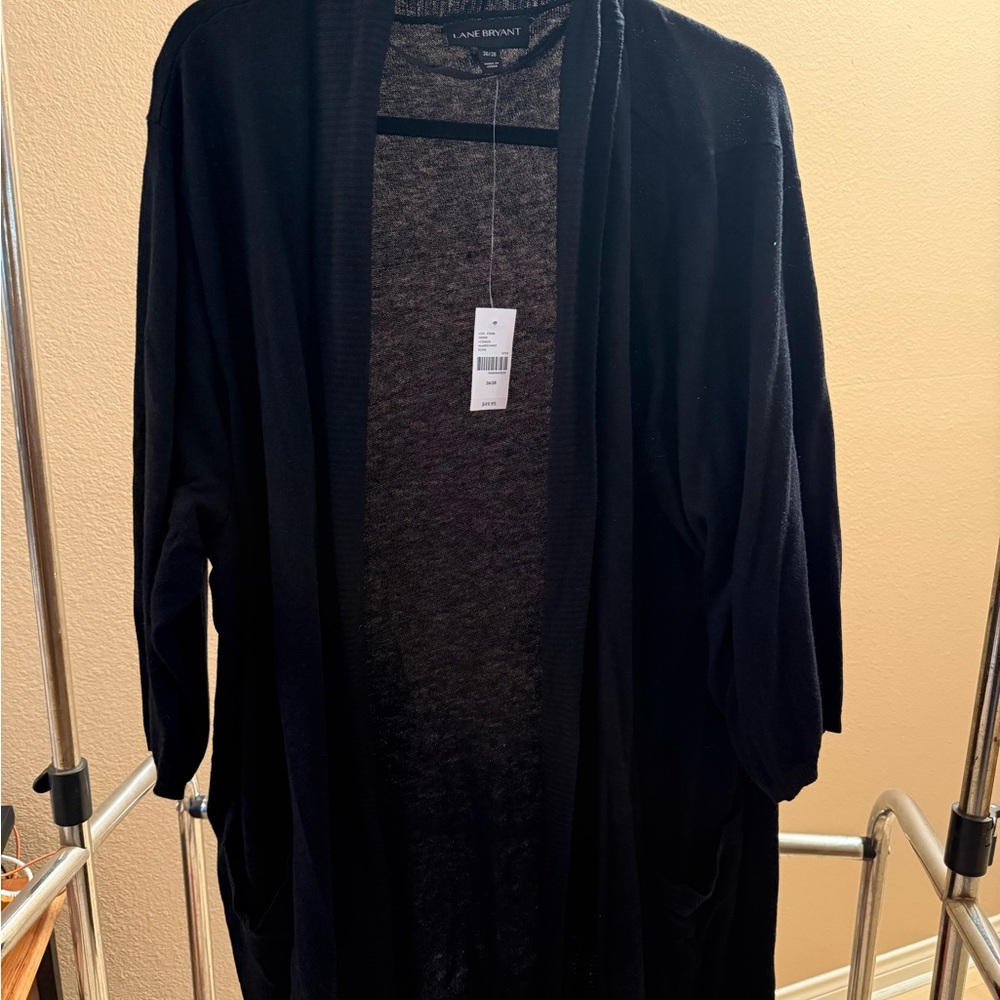 Lane Bryant Classic Black Open Cardigan